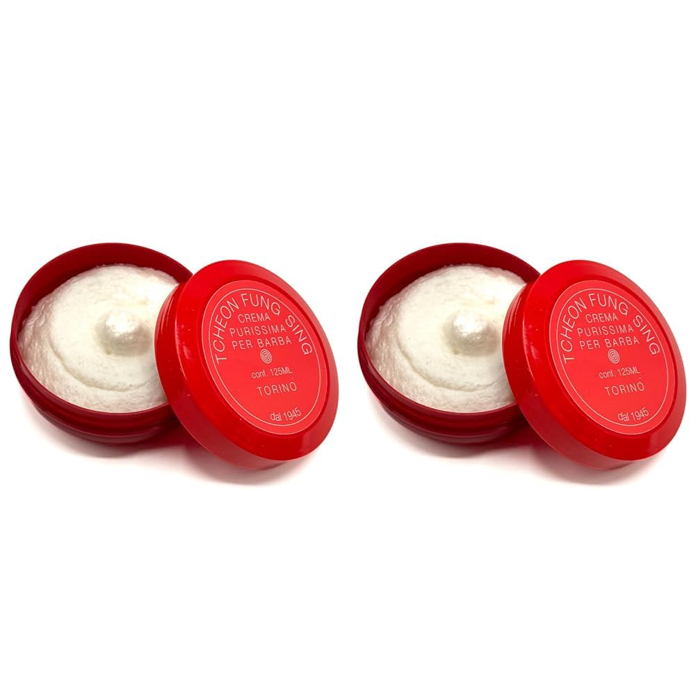 TFS Twin Pack Red Bowl Semi-Soft Shaving Soap – Almond Scent, 125ml (4.2 oz), Made in Torino Since 1945