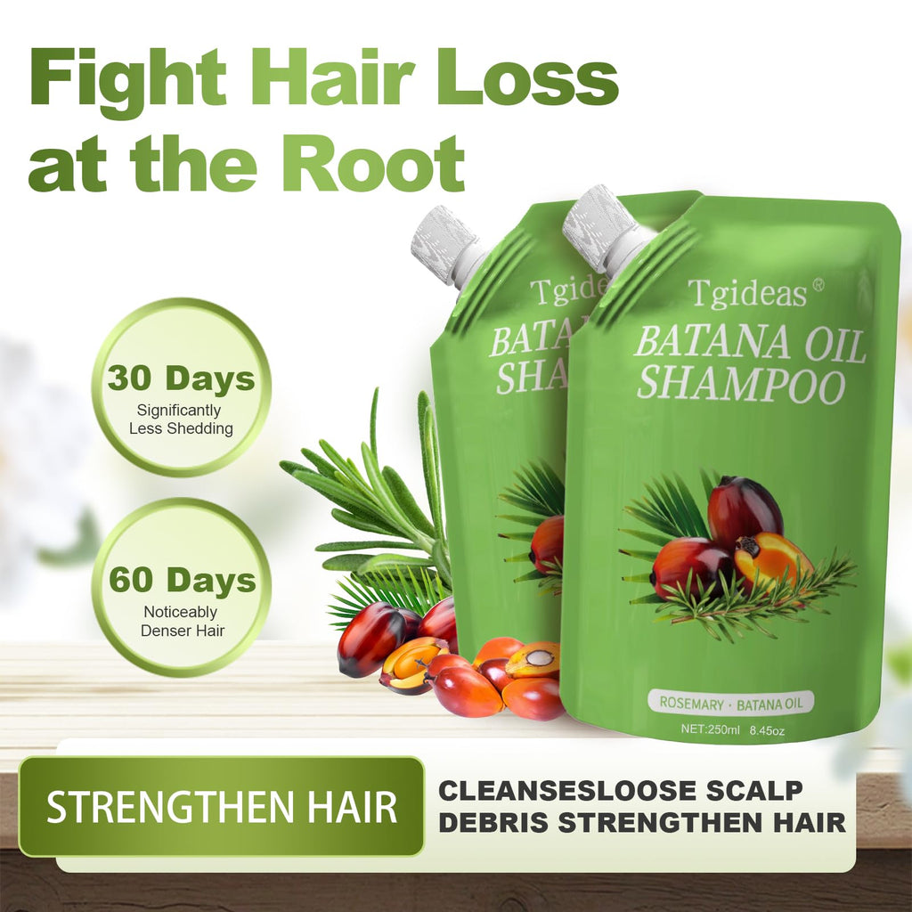 Tgideas Batana Oil & Rosemary Shampoo – Hair Growth Support, Sulfate-Free, Pack of 2
