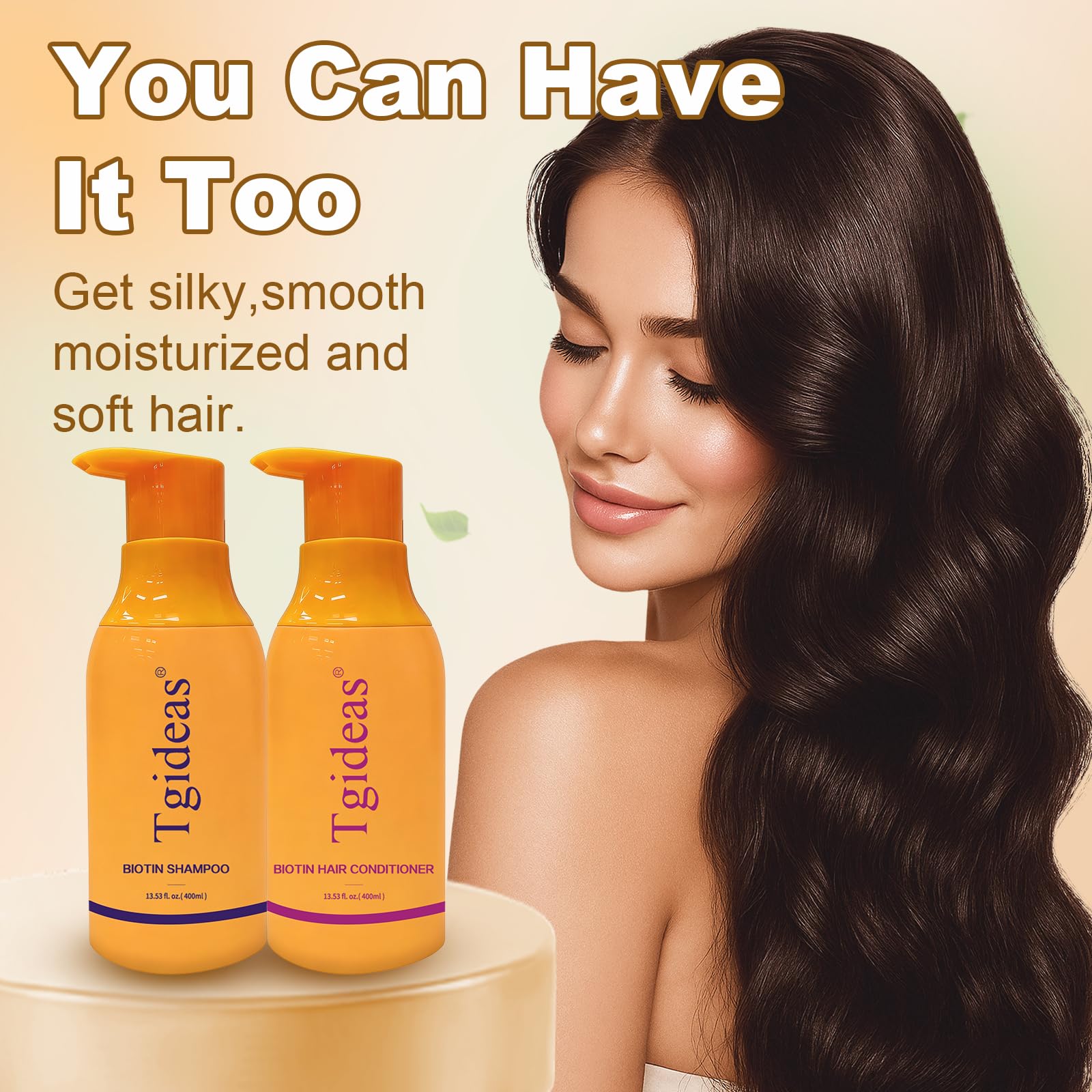 Tgideas Biotin Shampoo & Conditioner Set for Thinning Hair – Thickening & Strengthening Duo (2x13.53 oz)