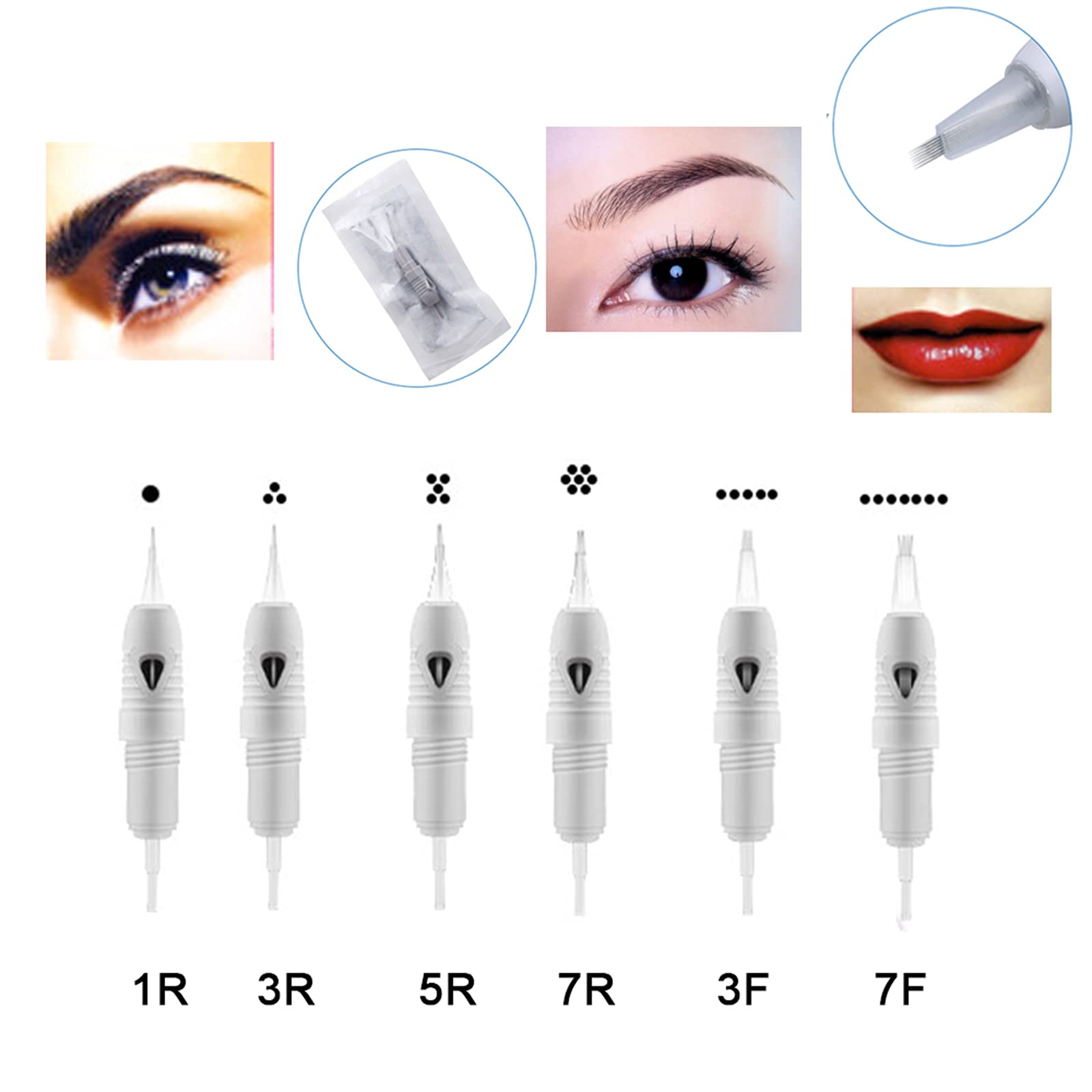 TgoBeauty 50pcs Microblading Cartridges for Charmant 8mm Screw Machines | PMU Needles 5F