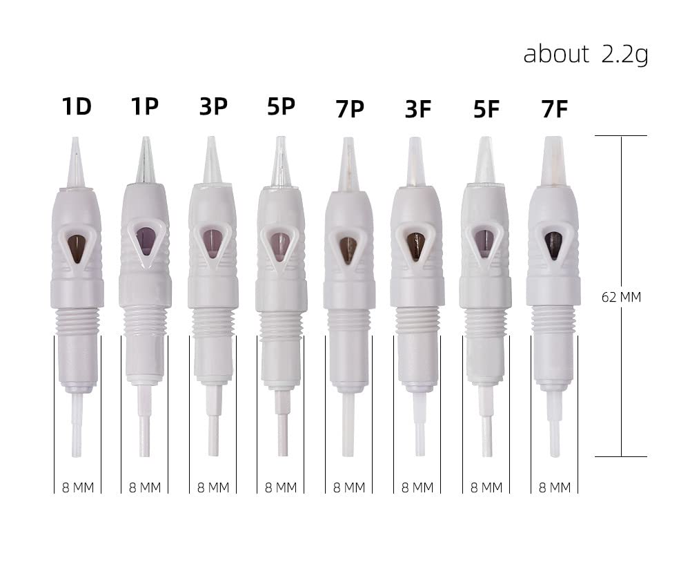 TgoBeauty 50pcs Microblading Cartridges for Charmant 8mm Screw Machines | PMU Needles 5F