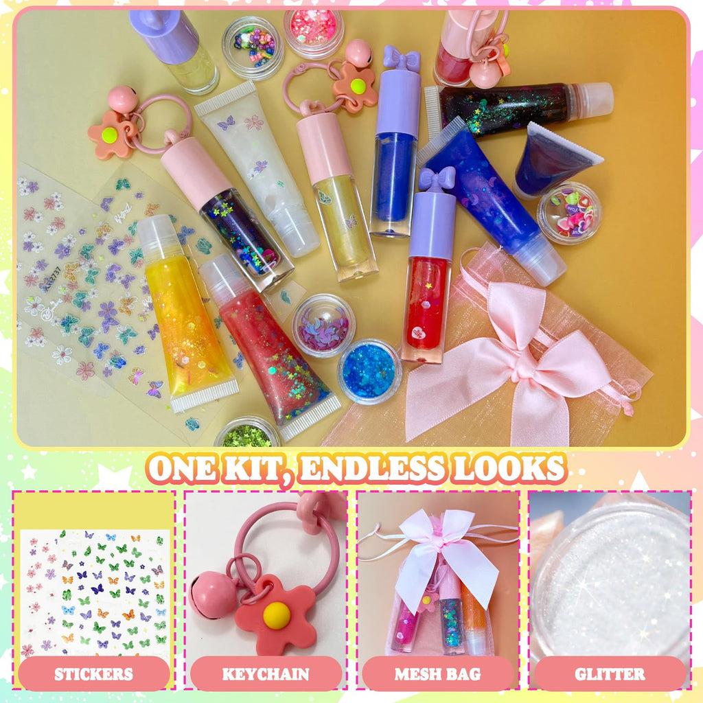 Thaluna Lip Gloss Making Kit – DIY Lip Gloss Set for Teens & Kids | Hydrating, Glittery Fun