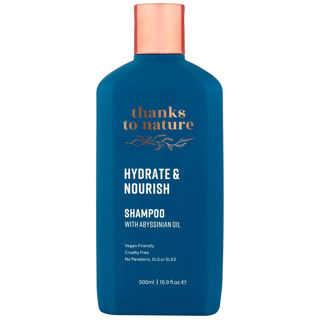 Thanks to Nature Hydrate & Nourish Shampoo with Abyssinian Seed Oil & Vitamin E – 16.9 fl oz