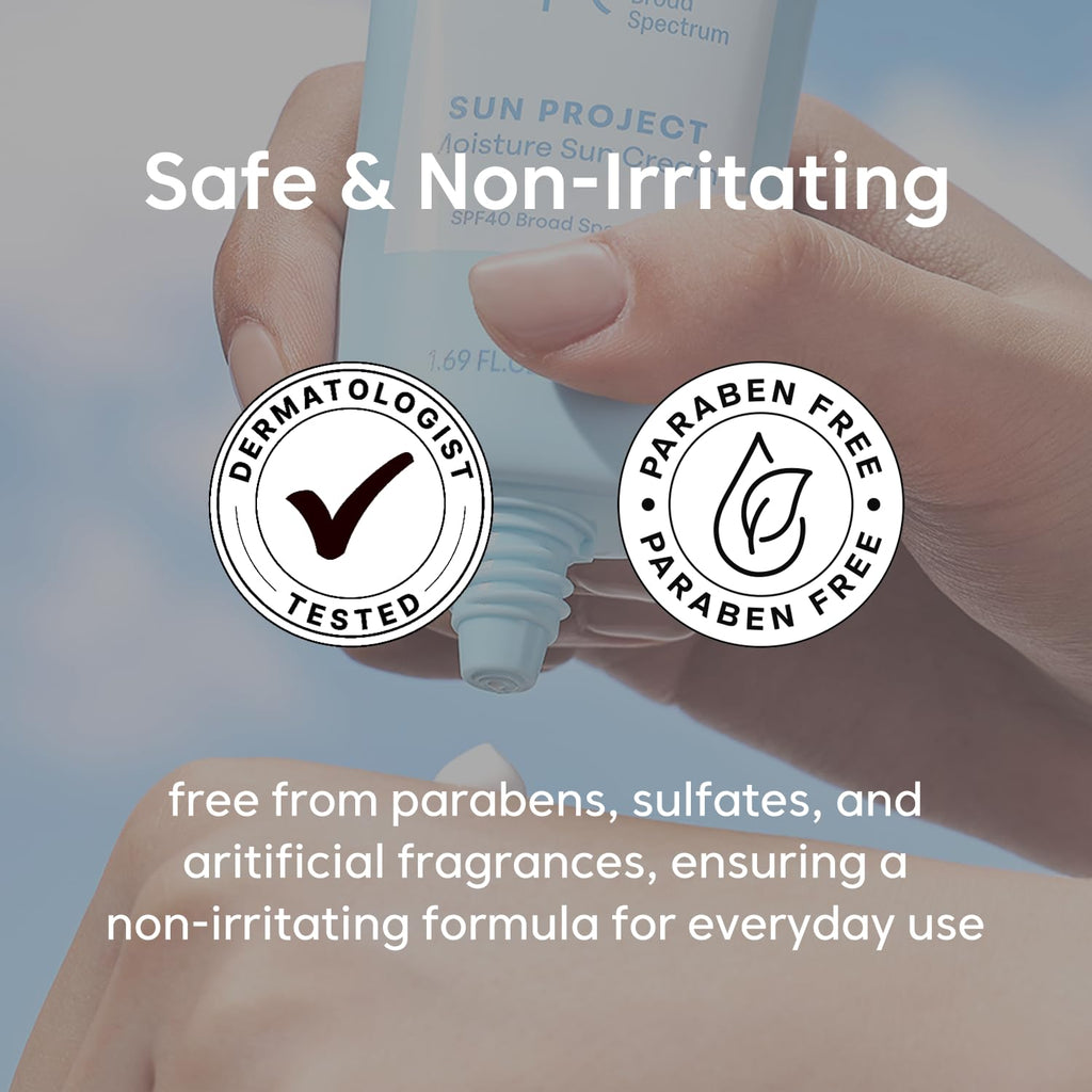 THANKYOU FARMER Sun Project Moisture SPF 40 – Fragrance-Free, No White Cast, Dermatologist Tested, 50ml