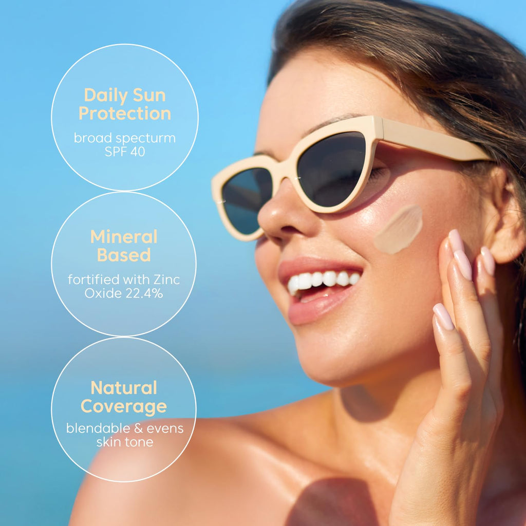 THANKYOU FARMER Sun Project Rice Tinted Mineral Sunscreen SPF40 – No White Cast, Dermatologist-Tested