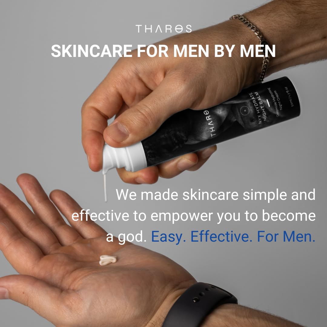 THAROS 3-in-1 Eye Cream for Men — Hydration, Calming, Hyaluronic Acid, Vegan