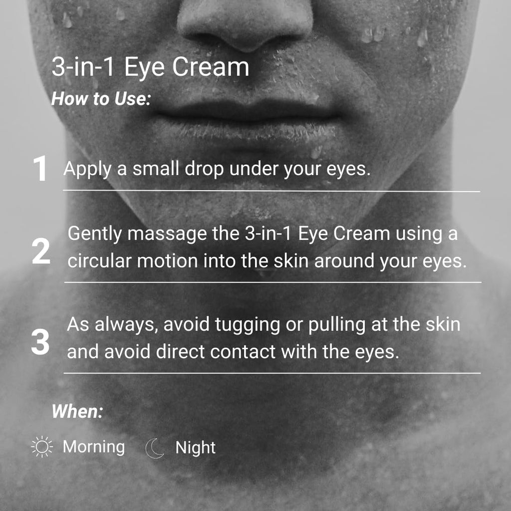 THAROS 3-in-1 Eye Cream for Men — Hydration, Calming, Hyaluronic Acid, Vegan