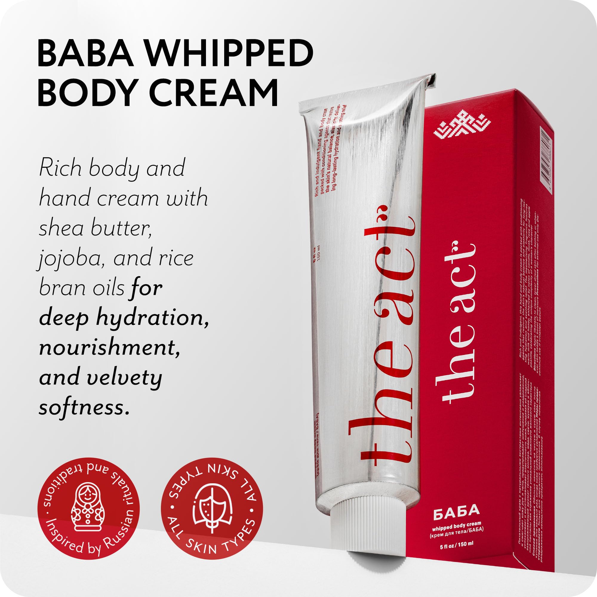 The Act BABA Whipped Body Cream – Deep Moisturizing Shea Butter for Hands & Body