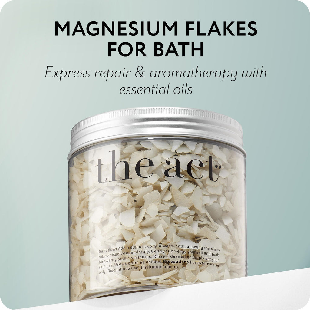 The Act Magnesium Flakes for Bath – Relaxing Aromatherapy Bath Salts with Ylang-Ylang, Lavender & Mandarin Oils