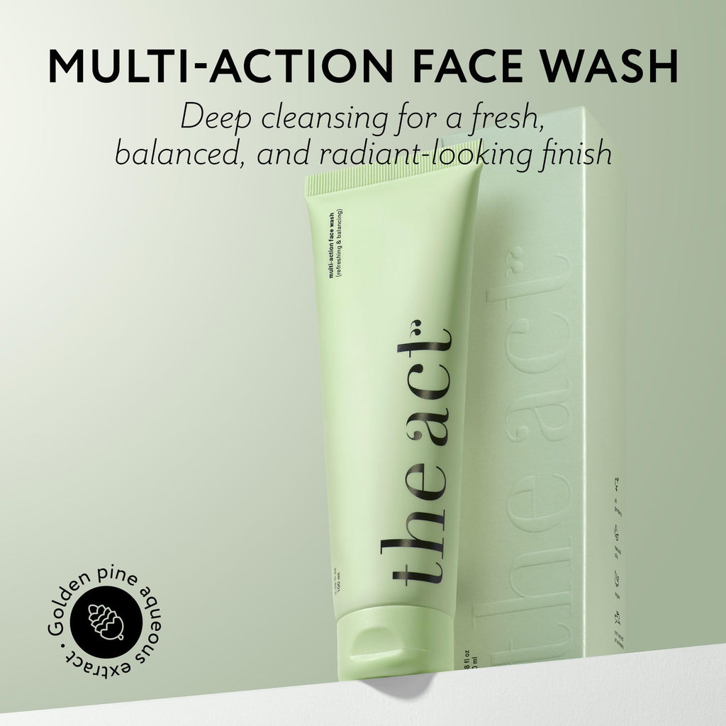 The Act Daily Face Wash – Foaming Cleanser with Niacinamide, Aloe Vera & Pine Extract | Vegan & Organic (3.38 fl oz)