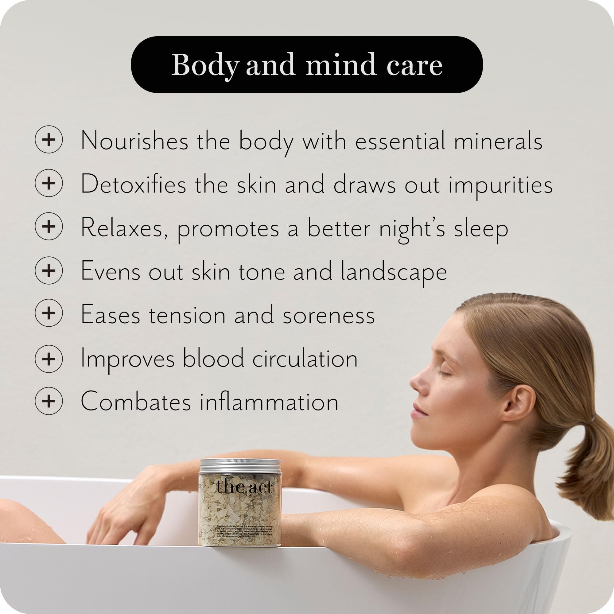 The Act Magnesium Flakes for Bath – Relaxing Aromatherapy Bath Salts with Ylang-Ylang, Lavender & Mandarin Oils