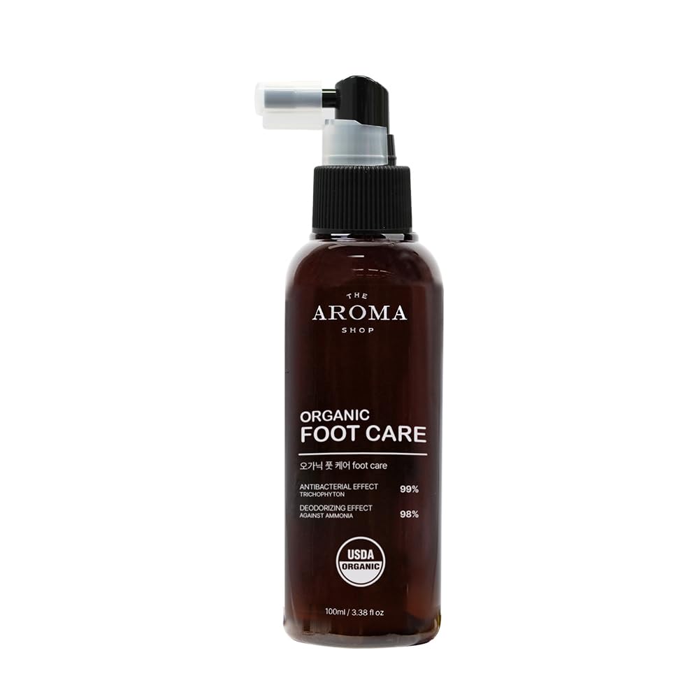 [USDA] The Aroma Shop Organic Foot Care Mist – Athlete's Foot, Ringworm & Odor, 3.38 fl oz