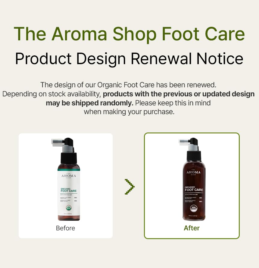 [USDA] The Aroma Shop Organic Foot Care Mist – Athlete's Foot, Ringworm & Odor, 3.38 fl oz