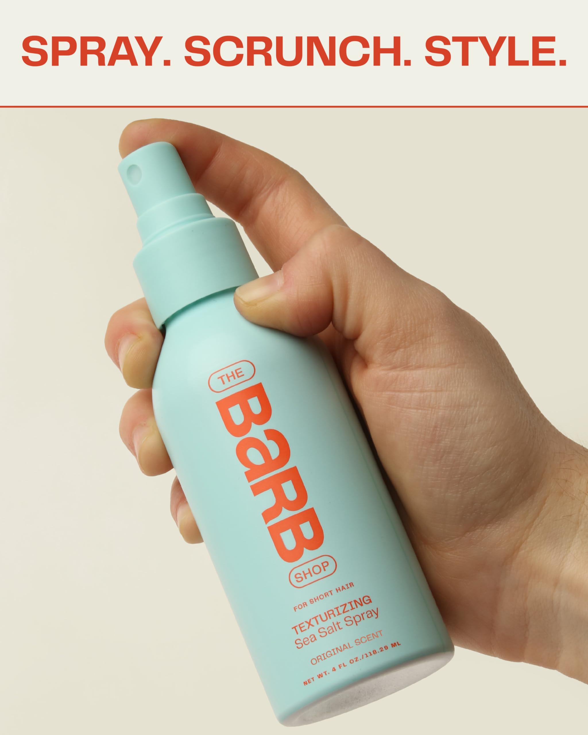 The Barb Shop Barb Sea Salt Spray – Beachy Texture, Light Hold, Fragrance Free (4 oz)