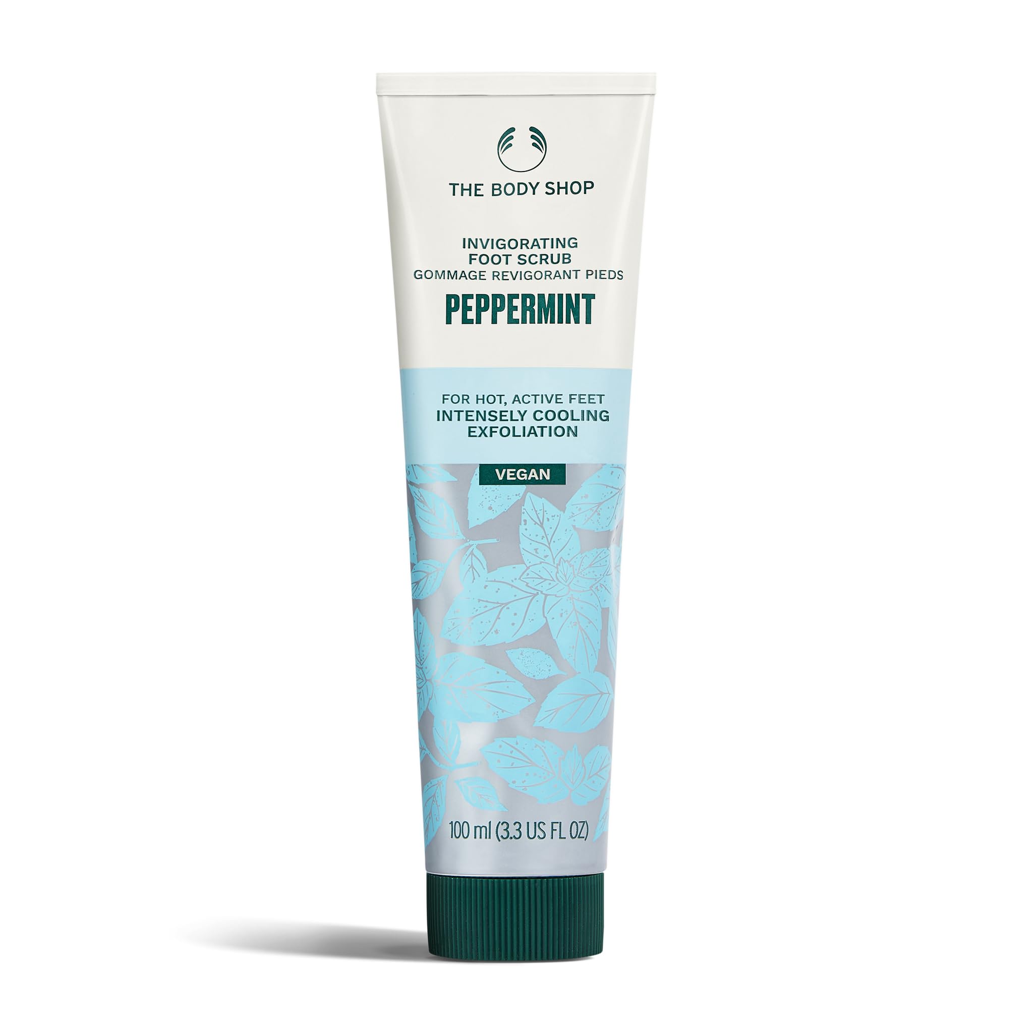 Peppermint Invigorating Foot Scrub | The Body Shop | Cooling Exfoliator for Dry Feet | 3.3 oz | Vegan