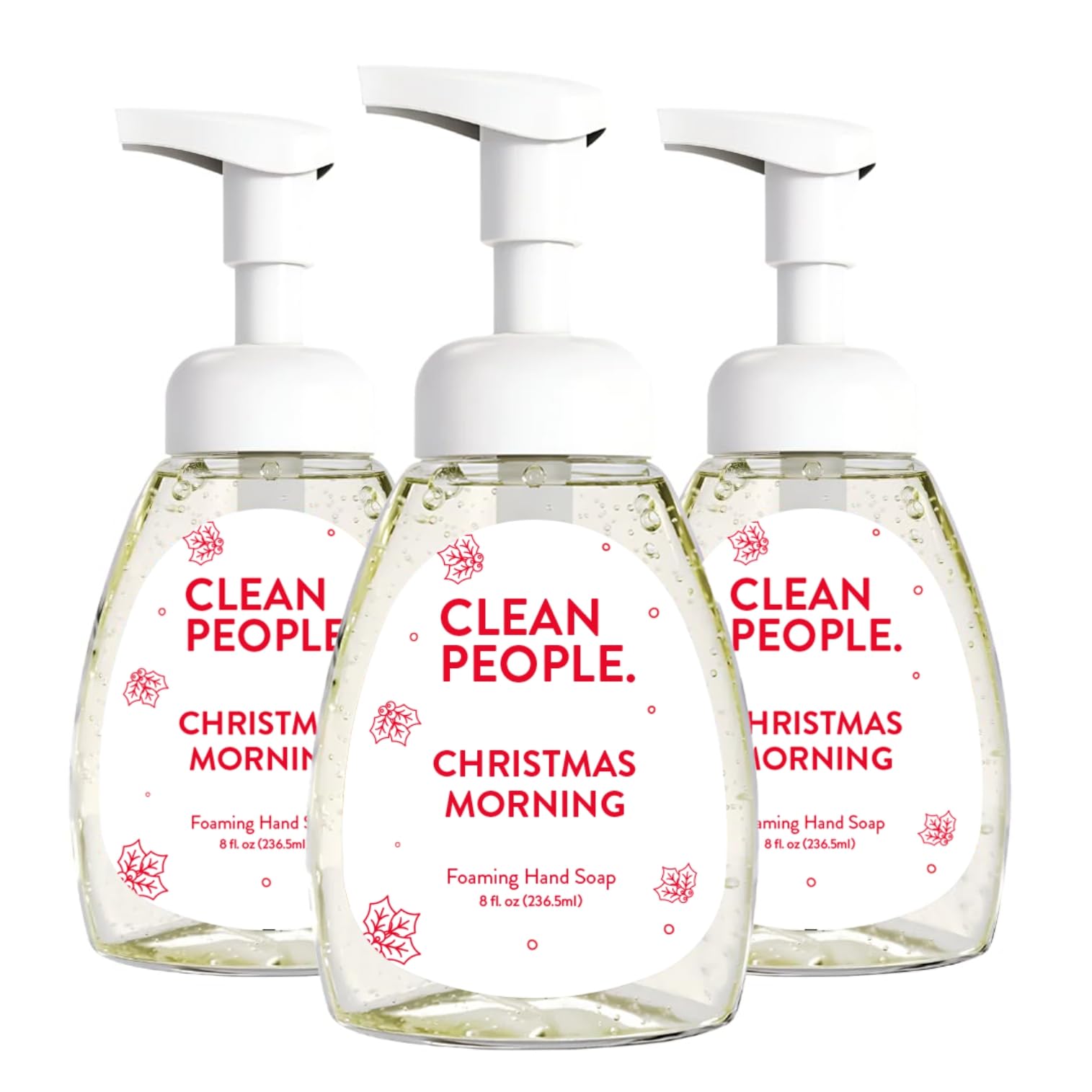 The Clean People Christmas Morning Foaming Hand Soap 8 oz - 3 Pack