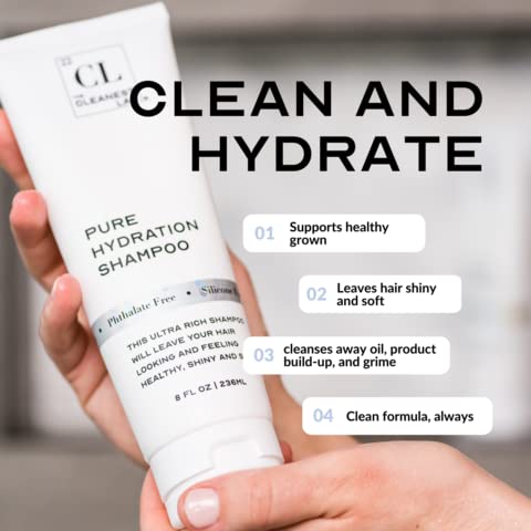 The Cleanest Lab Pure Hydration Professional Shampoo | Dry Hair Treatment & Color-Safe Repair | 8 Fl Oz