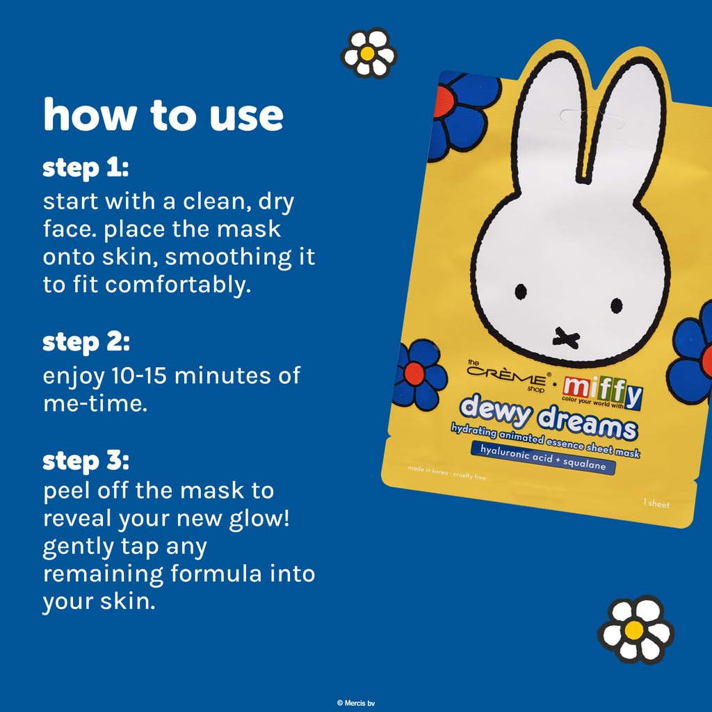 The Crème Shop x Miffy Dewy Dreams Hydrating Animated Essence Sheet Mask – Pack of 5