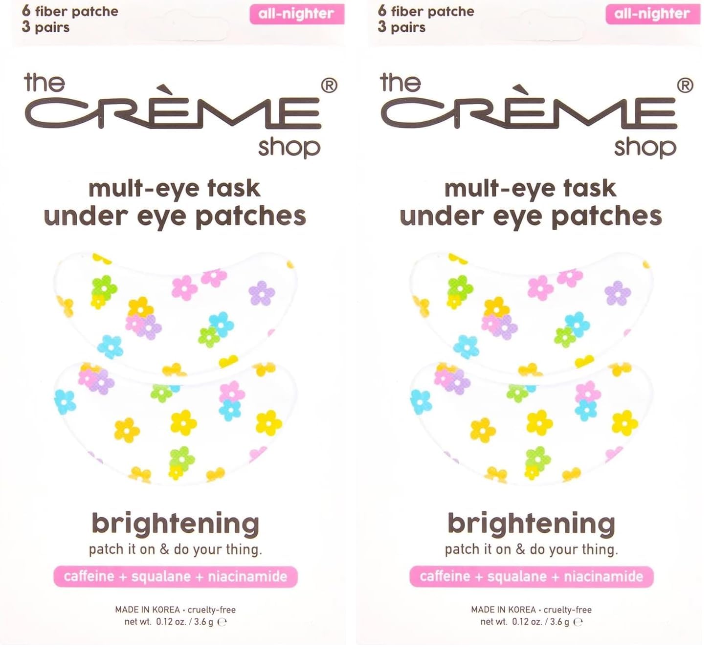 The Crème Shop Mult-Eye Task Under Eye Patches – Vitamin C, Hyaluronic Acid & Strawberry | All-Nighter Pack of 2 or 6