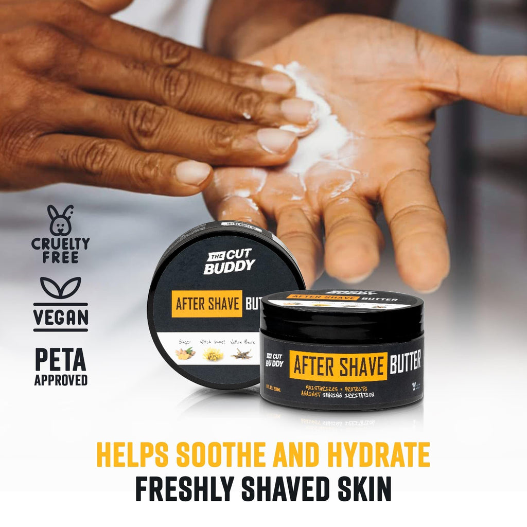 The Cut Buddy After Shave Butter for Men & Women - Moisturizer with Witch Hazel, Shea Butter, Ginger & Willow Bark, 8 oz