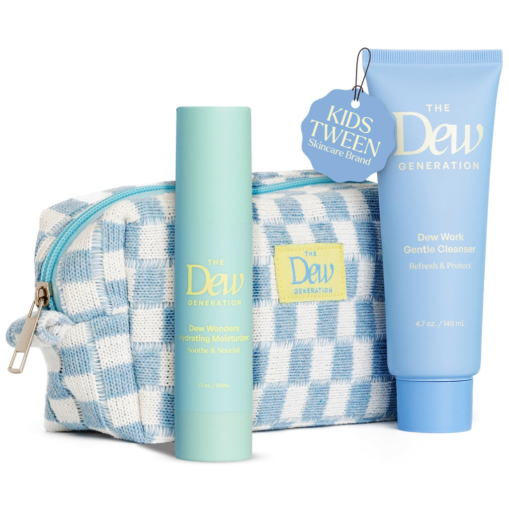The Dew Generation Dew-O Kit – Gentle Kids Skin Care Set with Cleanser & Moisturizer | Travel Bag