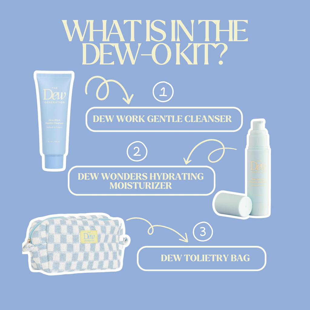 The Dew Generation Dew-O Kit – Gentle Kids Skin Care Set with Cleanser & Moisturizer | Travel Bag