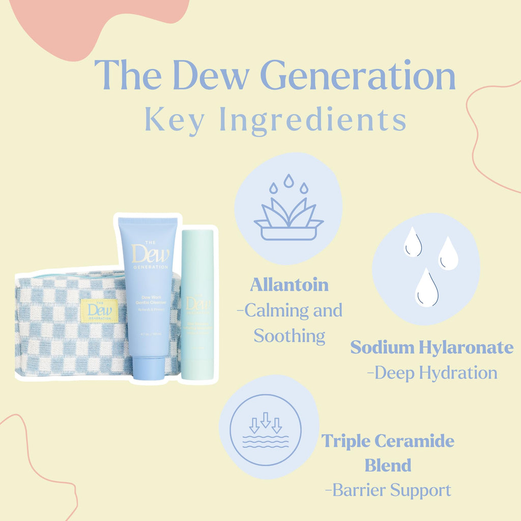 The Dew Generation Dew-O Kit – Gentle Kids Skin Care Set with Cleanser & Moisturizer | Travel Bag