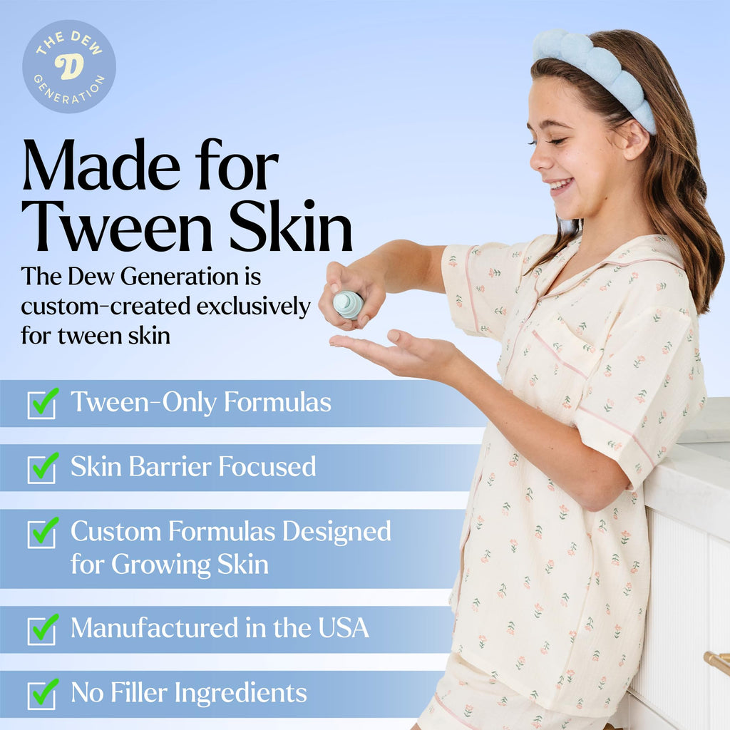 The Dew Generation Dew-O Kit – Gentle Kids Skin Care Set with Cleanser & Moisturizer | Travel Bag