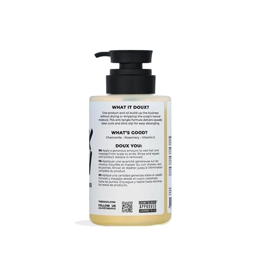 The Doux BREAKDOWN Clarifying Shampoo for Curly & Textured Hair – Rosemary & Vitamin E Detox, Sulfate-Free