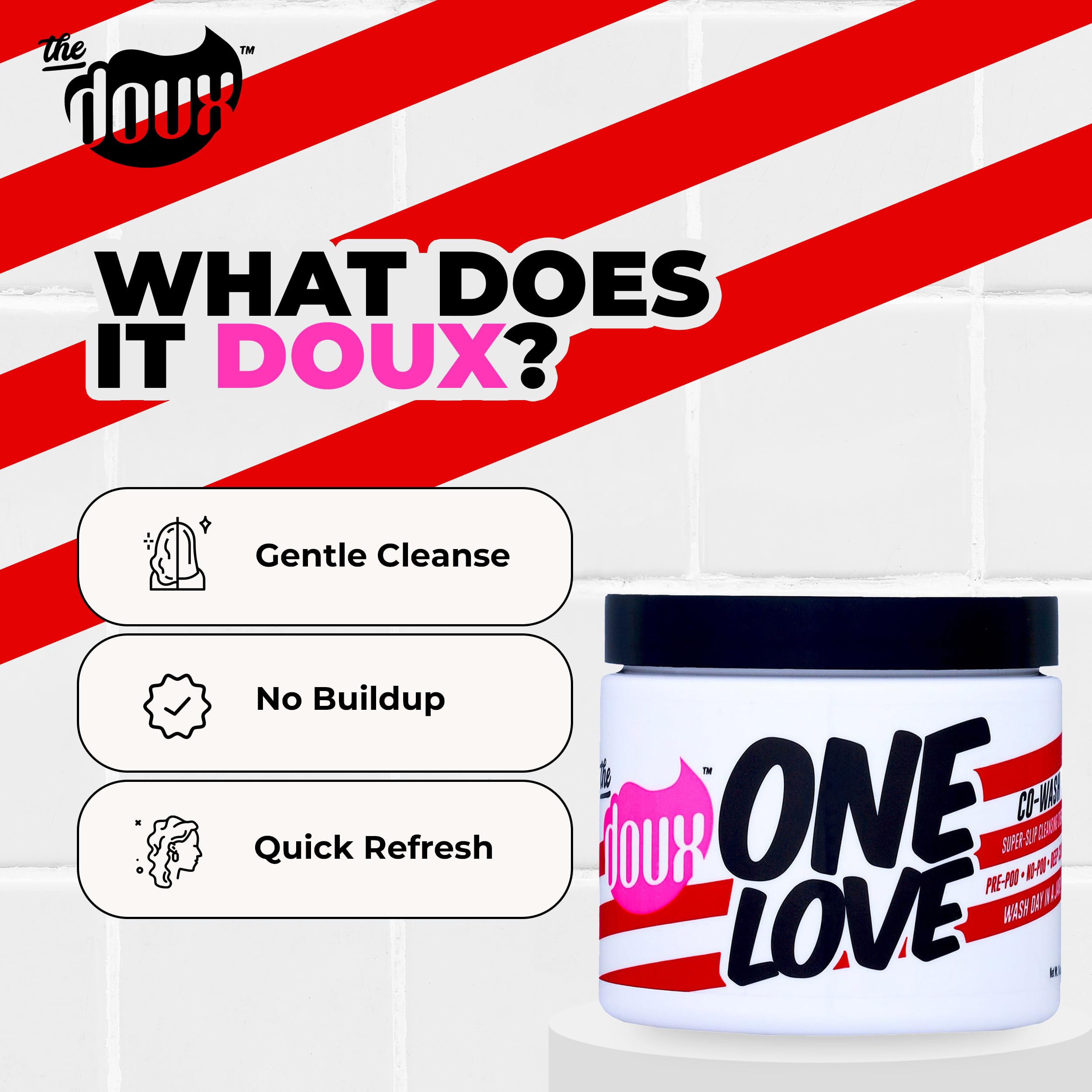 The Doux ONE LOVE Co-Wash for Curly Hair – 3-in-1 Co-Wash, Leave-In & Detangler