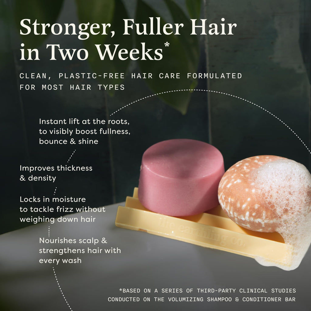 The Earthling Co. Shampoo & Conditioner Bar Set – Growth, Strength & Volume for All Hair Types | Sulfate & Paraben Free, Sweet Sandalwood
