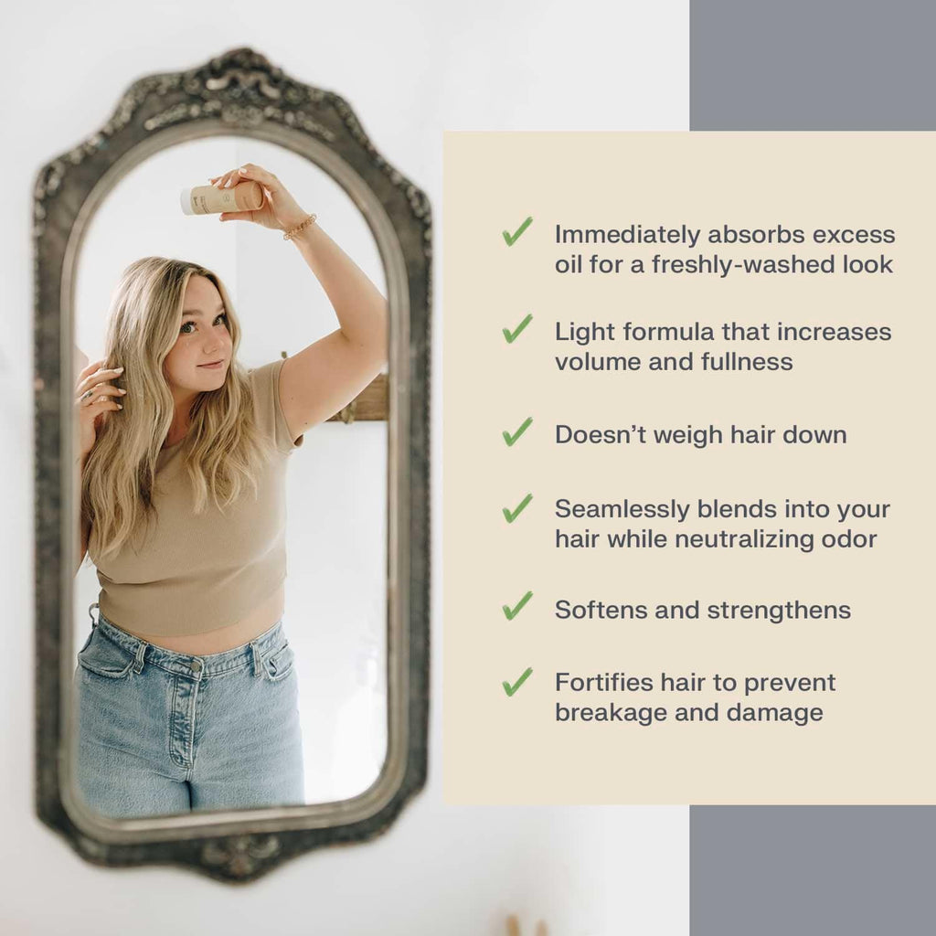 The Earthling Co. Dry Shampoo – Non Aerosol Volumizing Powder for Light Hair (Rosemary Oil & Biotin) – 2.6 oz
