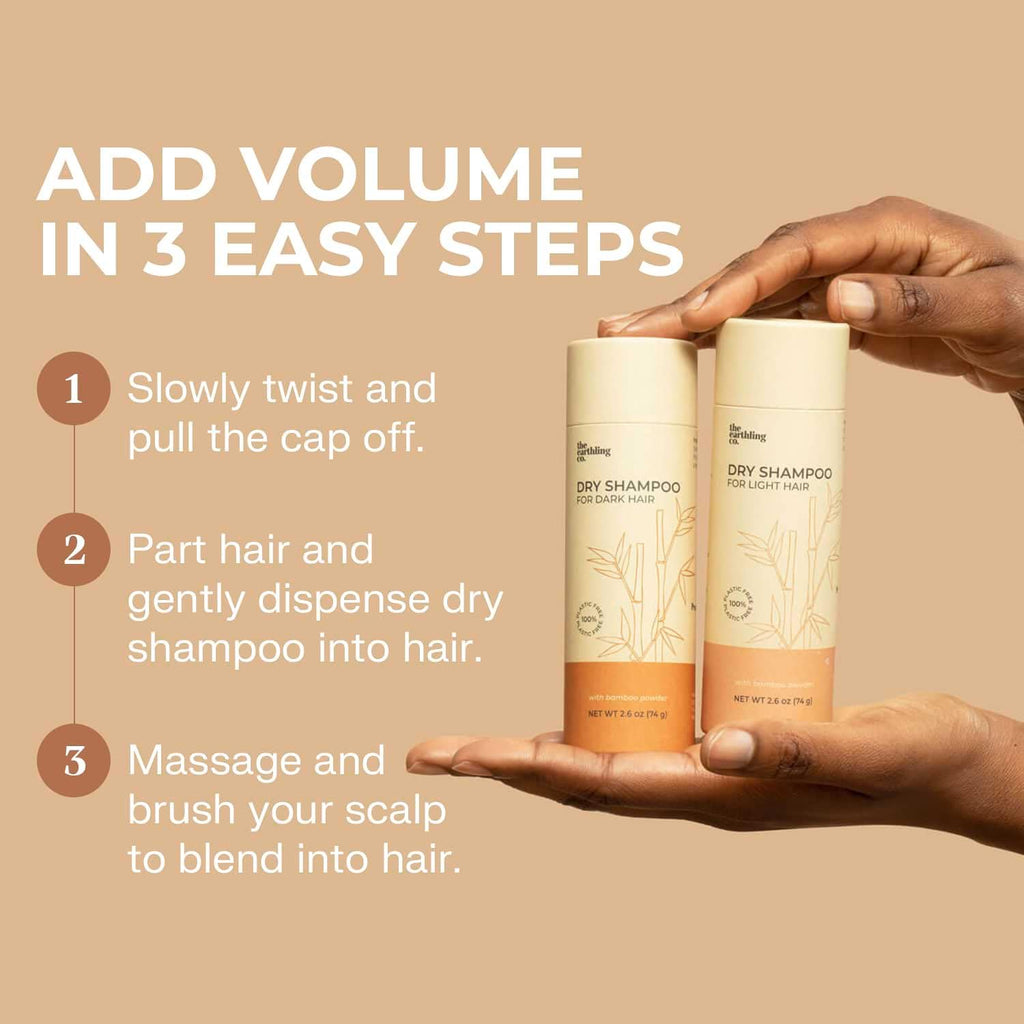 The Earthling Co. Dry Shampoo – Non Aerosol Volumizing Powder for Light Hair (Rosemary Oil & Biotin) – 2.6 oz