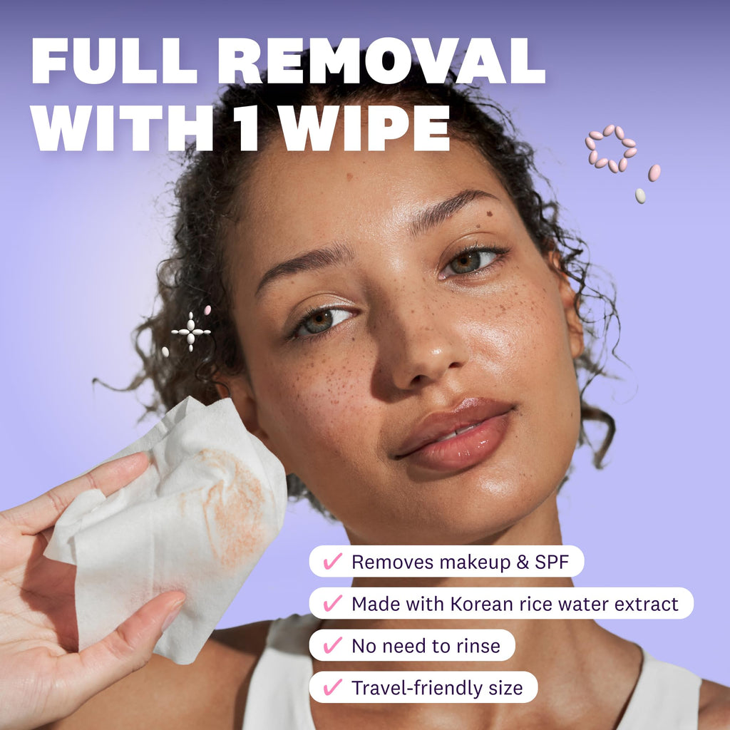 The Face Shop x Glamzilla Rice Water Bright Cleansing Wipes – 3-Pack, 25 Count Each