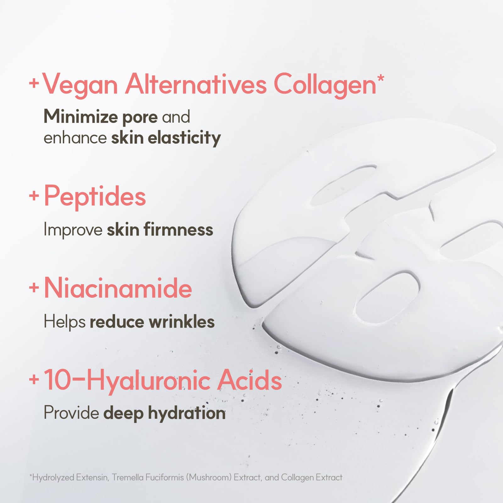 THE FACE SHOP Original Vegan Collagen Mask – Glass Skin Essential, Hydration & Firming (4EA)