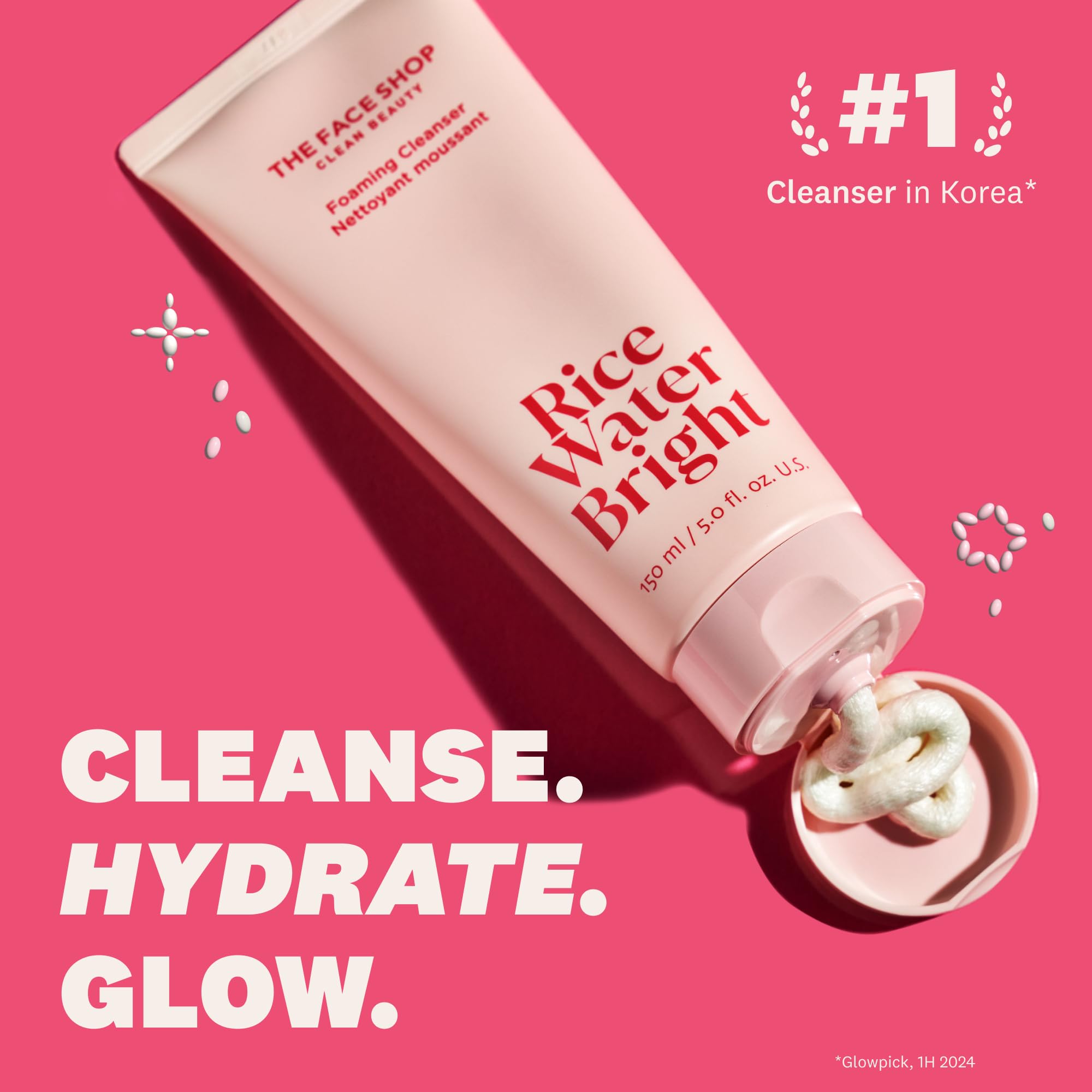 The Face Shop Rice Water Bright Double Cleansing Duo Set – Ceramide, Korean Skincare, Vegan Cleanser & Makeup Remover
