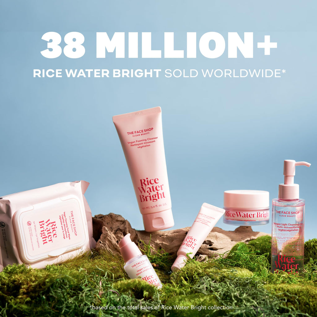 The Face Shop Rice Water Bright Vegan Cream – Instant Moisturization, Quick-Absorbing Formula