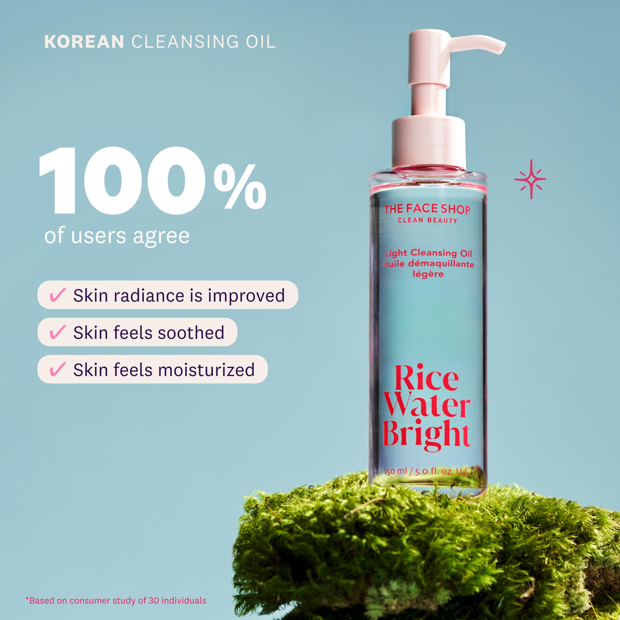 The Face Shop Rice Water Bright Light Facial Cleansing Oil – Vegan Cleanser 150ml