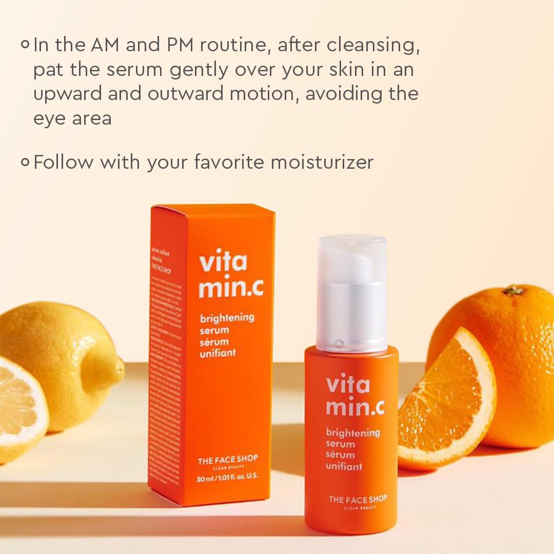The Face Shop Vitamin C Serum – Brighten Complexion, Even Tone, Hyaluronic Acid & Niacinamide