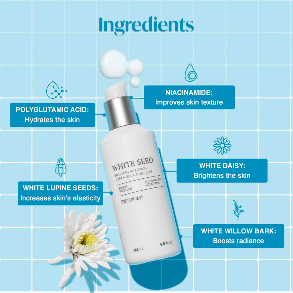 The Face Shop White Seed Brightening Lotion – Niacinamide Hydrating Moisturizer