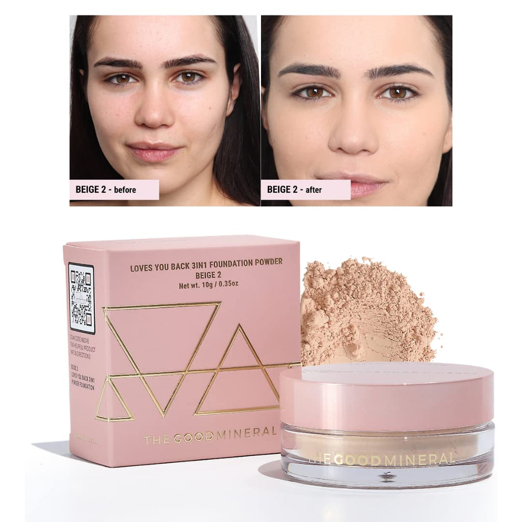 THE GOOD MINERAL Loves-You-Back 3in1 Foundation Beige 2 – Lightweight, Sensitive-Skin Friendly