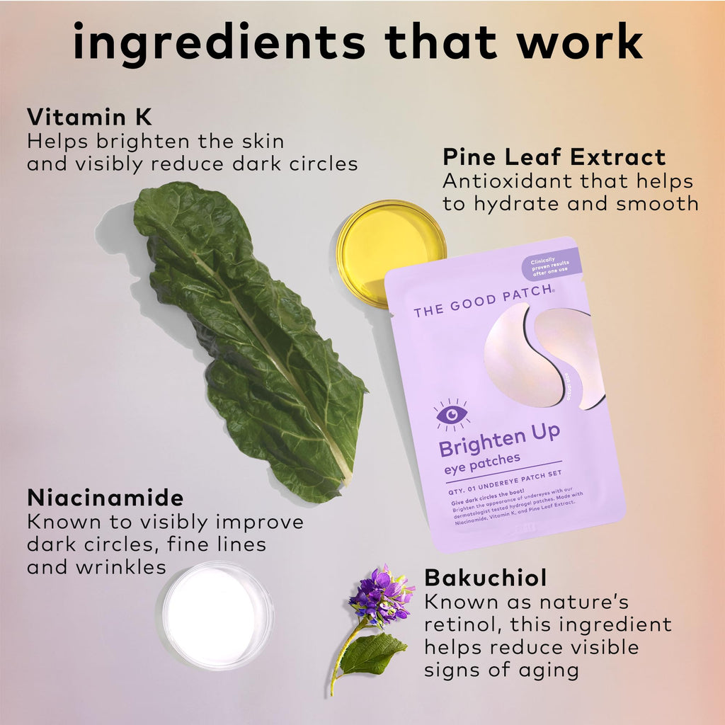 The Good Patch Brighten Up Hydrogel Under Eye Patches – Brighten Dark Circles & Puffy Eyes