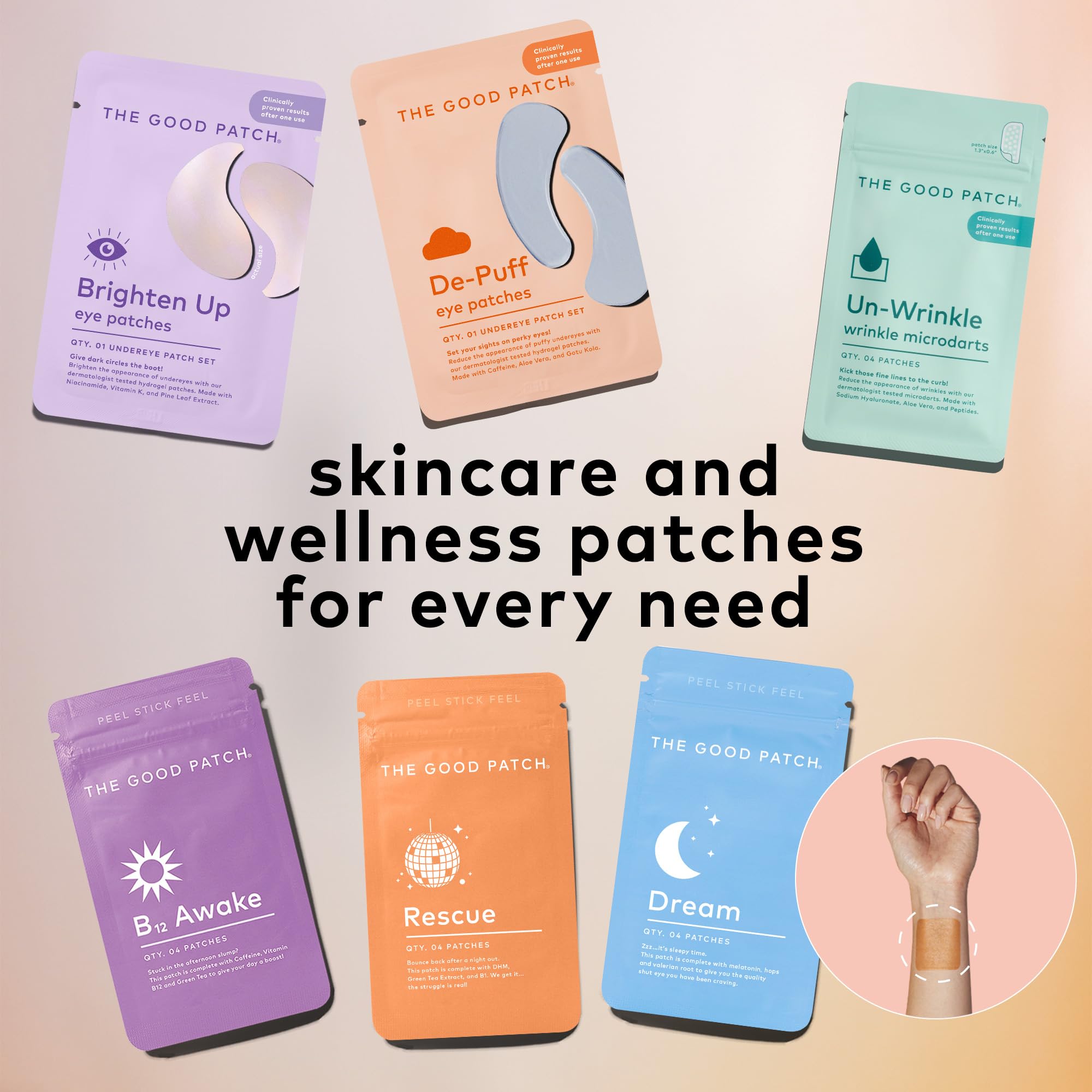 The Good Patch Brighten Up Hydrogel Under Eye Patches – Brighten Dark Circles & Puffy Eyes