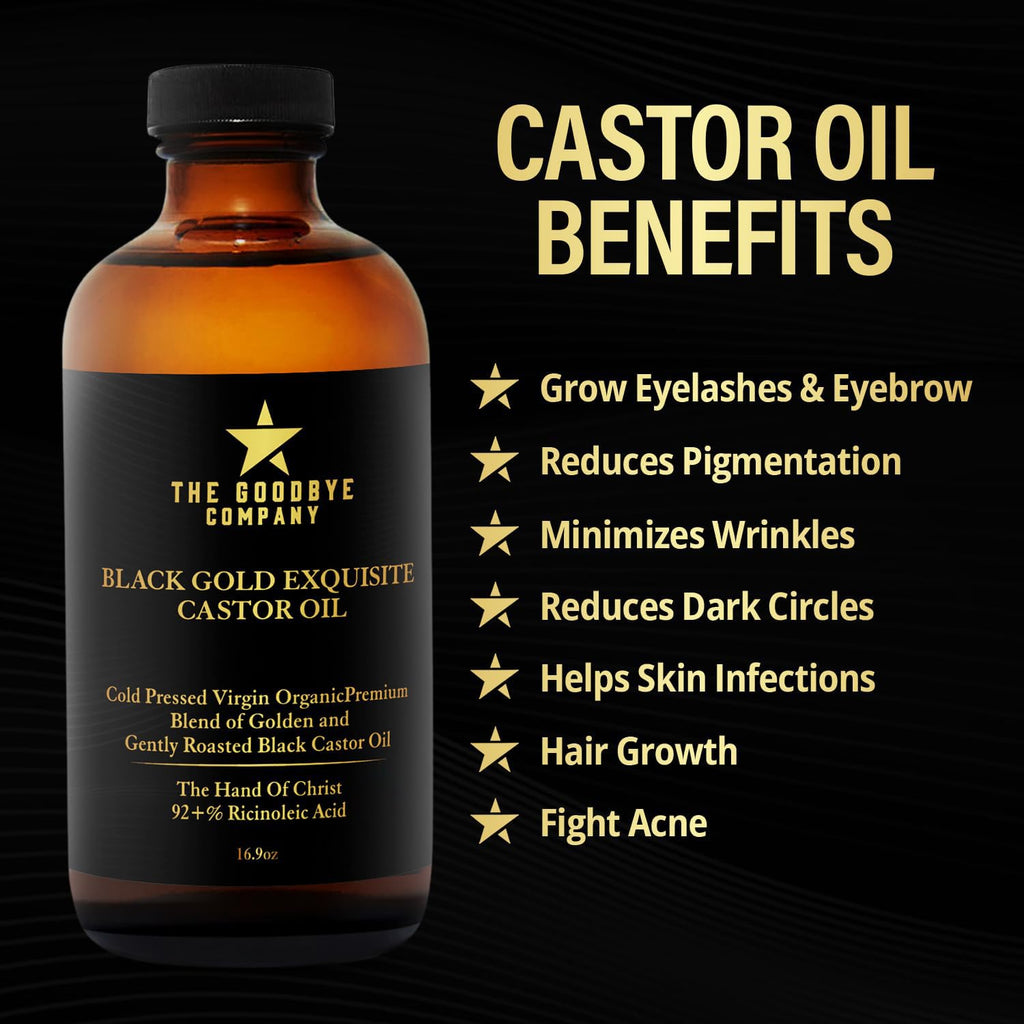 The Goodbye Company Jamaican Black Castor Oil – 100% Pure, Cold-Pressed, 16.9oz