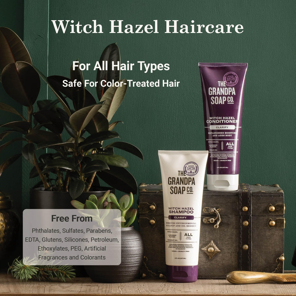 The Grandpa Soap Company Clarifying Witch Hazel Conditioner with Lavender – Sulfates/Parabens Free, 8 oz (2 Pack)