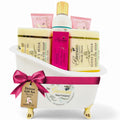 The Grecian Soap Company Deluxe Bathtub Gift Set – Goat Milk & Olive Oil Skincare, Plumeria Scent, Handmade in the USA