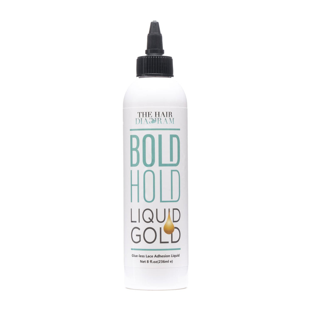 The Hair Diagram Bold Hold Liquid Gold – Glueless Lace Gel for Wigs and Hair Systems – Water Based, Alcohol Free, 8oz