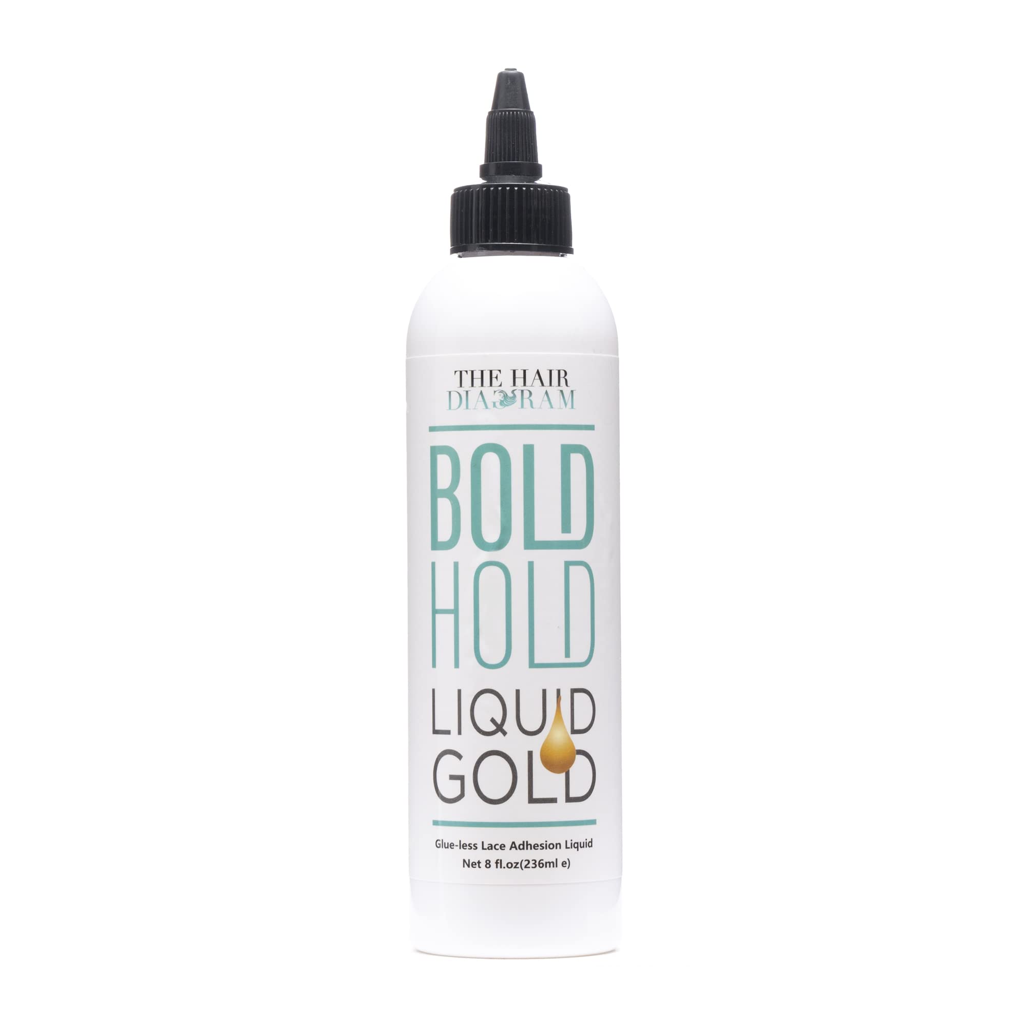 The Hair Diagram Bold Hold Liquid Gold – Glueless Lace Gel for Wigs and Hair Systems – Water Based, Alcohol Free, 8oz