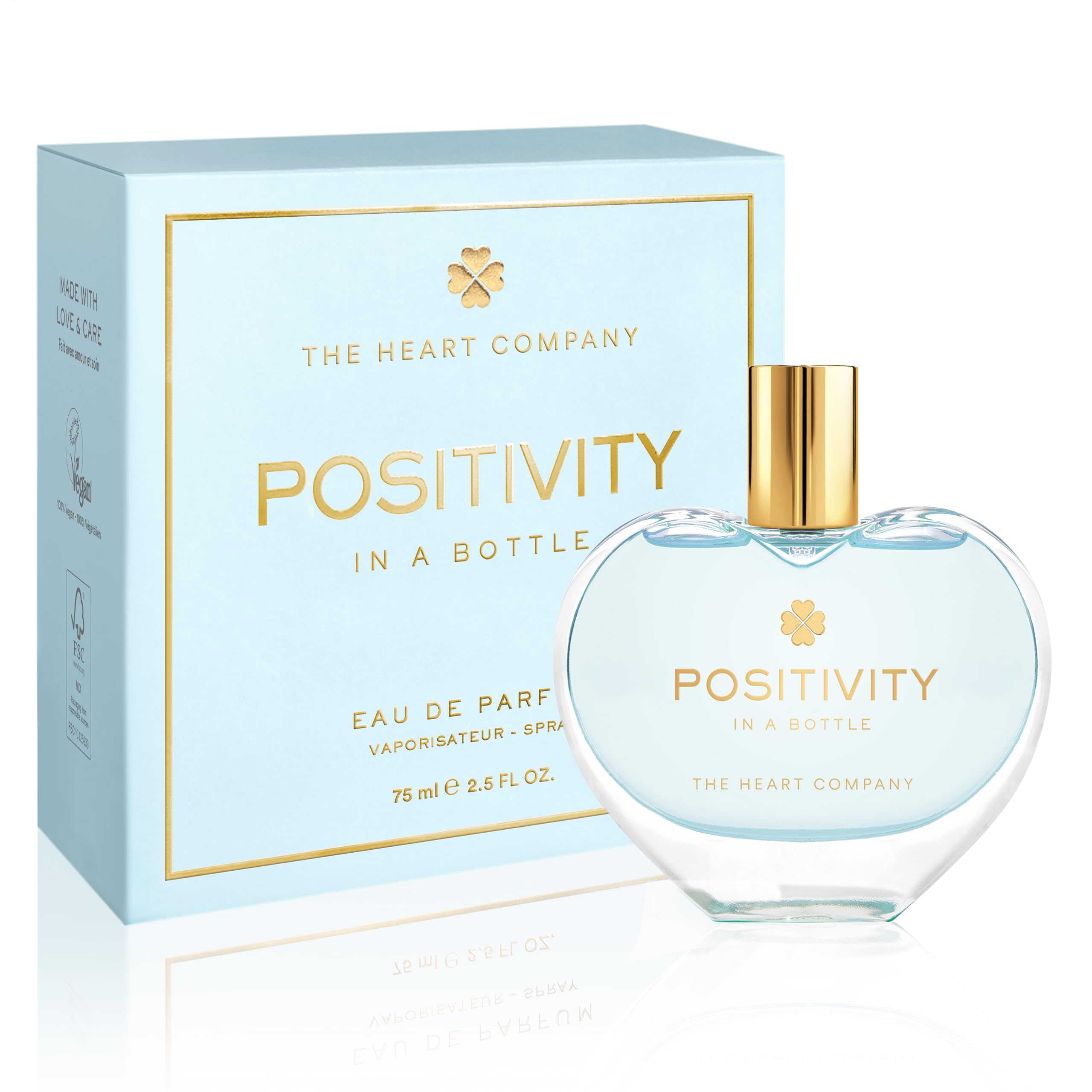 THE HEART COMPANY Positivity in a Bottle – Fresh Women’s Perfume, Vegan Gift, 75ml