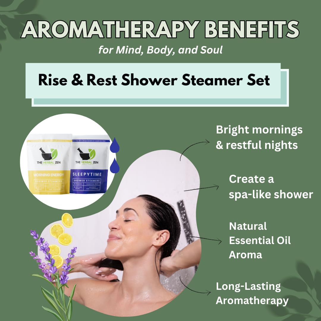 The Herbal Zen Aromatherapy Shower Steamer Gift Set – USA Made Day & Night 20-Piece Bundle